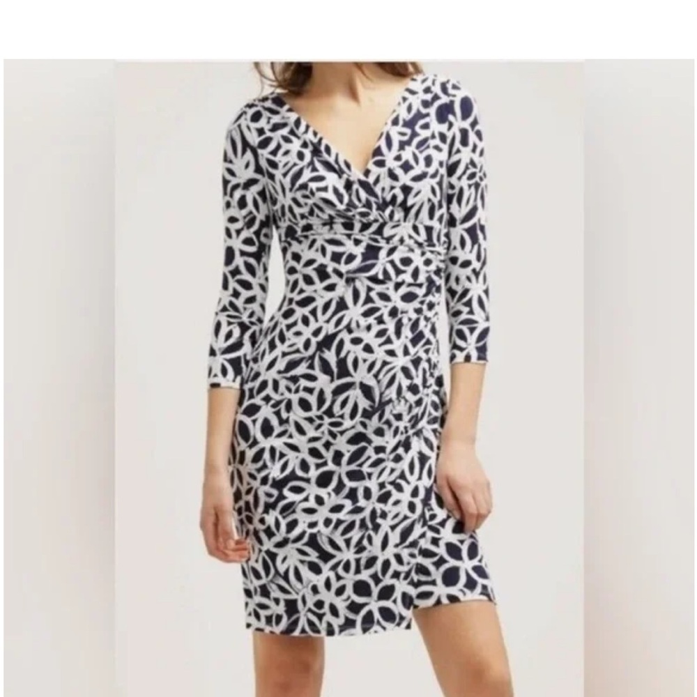 Ralph Lauren Navy and White Long Sleeve Dress size 6